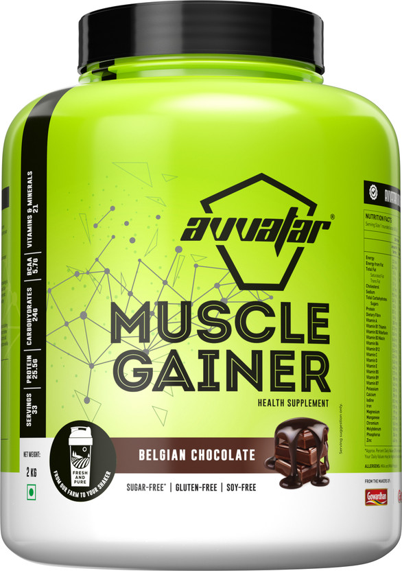 Avvatar Muscle Gainer Whey Protein (kg Belgian Chocolate) on Flipkart