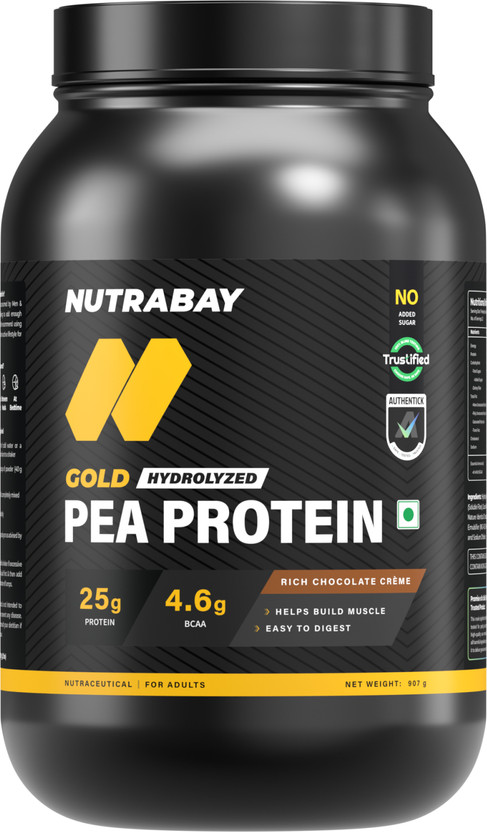 Click to enlarge Nutrabay Gold Pea Protein Powder | 25g Pea Protein, 4.6g BCAA, 5g...more