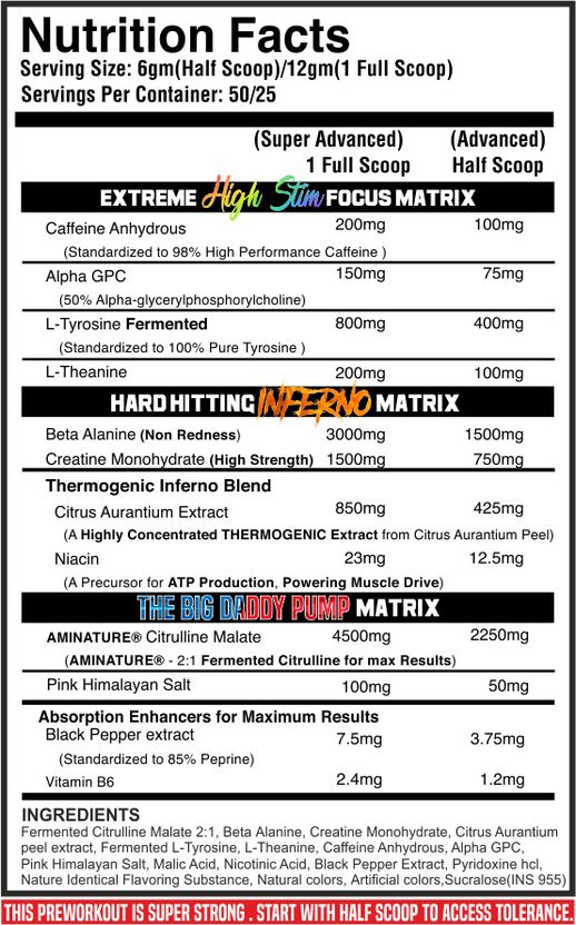 Black Beast The Big Daddy Inferno Preworkout 50 Servings - Image 2