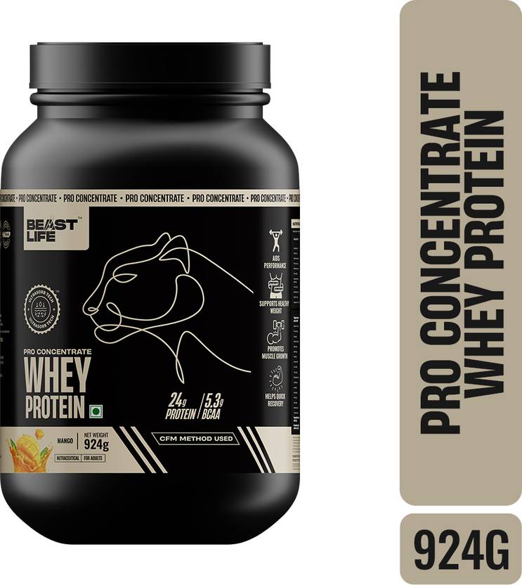 BeastLife Whey Pro Protein Powder Mango flavour with Ultrasorb Tech for