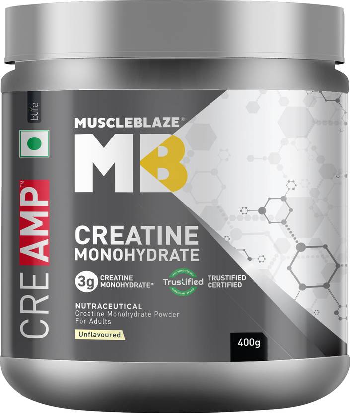 MUSCLEBLAZE Creatine Monohydrate CreAMP with CreAbsorb, Trustified