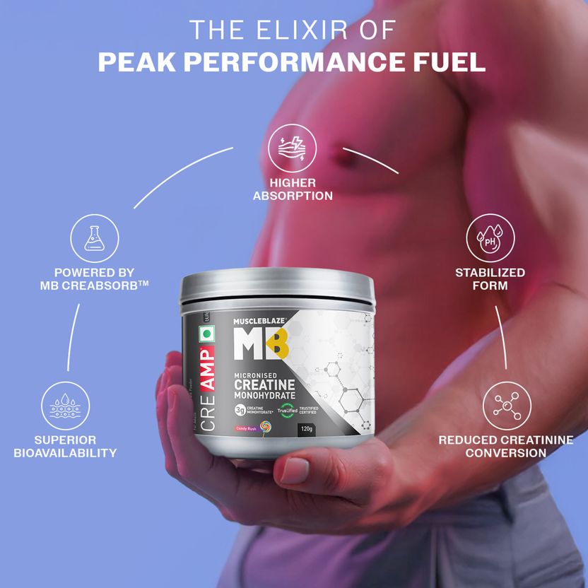 MUSCLEBLAZE Micronised Creatine Monohydrate 120g - Image 3