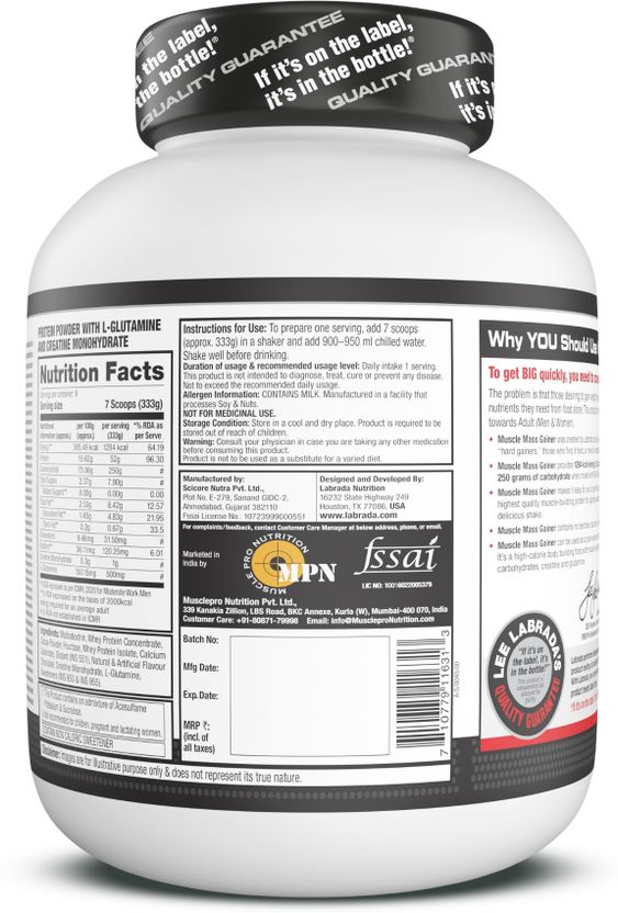 Labrada Muscle Mass Gainer with Protein & Creatine - Image 2