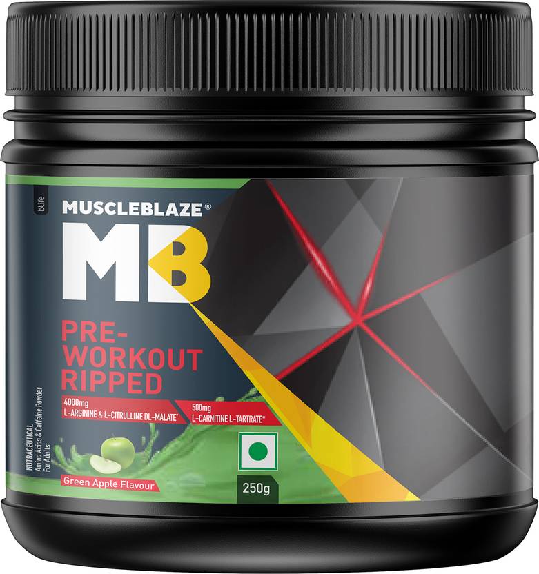 MUSCLEBLAZE PreWorkout Ripped (Green Apple) EAA (Essential Amino Acids