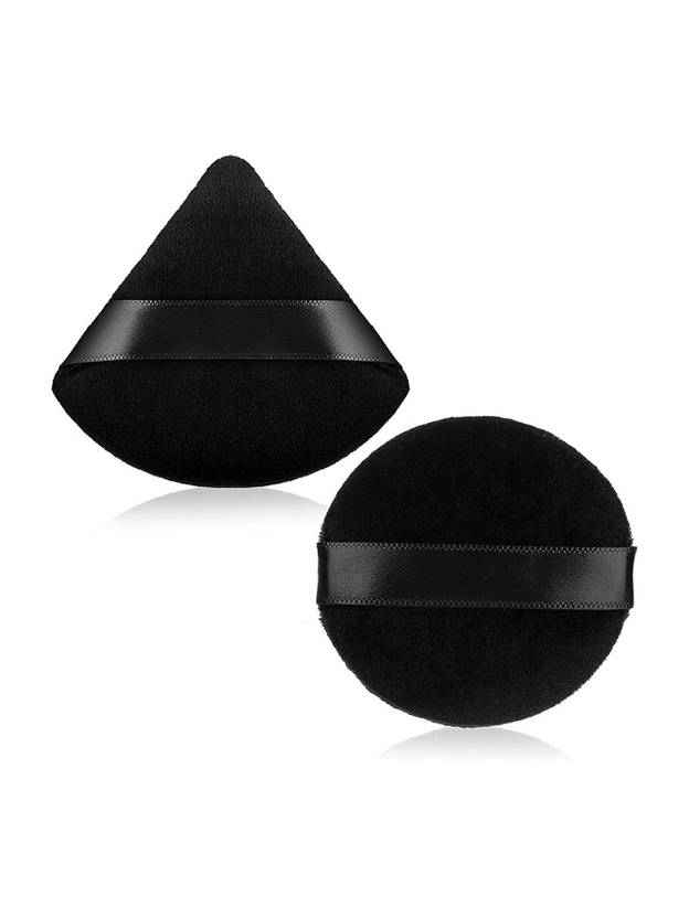EZELFLOW BEAUTY 2 Pieces Powder Puffs Triangle Round Washable Reusable Soft Makeup Sponge
