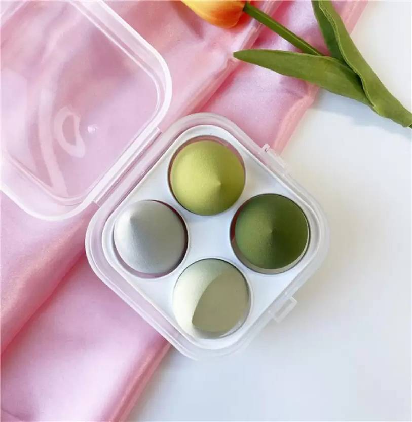 BALAAN'S BEAUTY BAZAAR Blender Sponge 4 Pcs in A Storage Box ,Makeup Foundation Sponge (Multicolor)