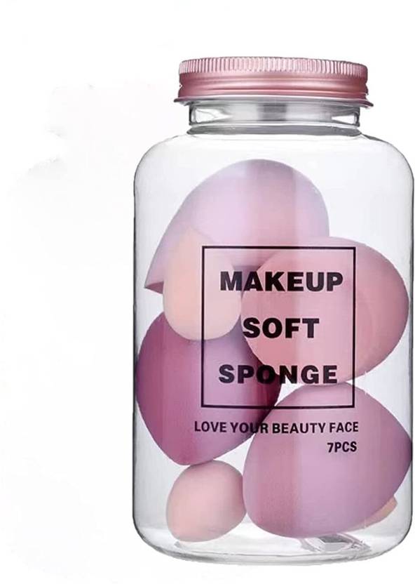 URBANMAC Makeup Sponge Set Beauty Blender with Egg Case ( 4 Big + 3 Mini)