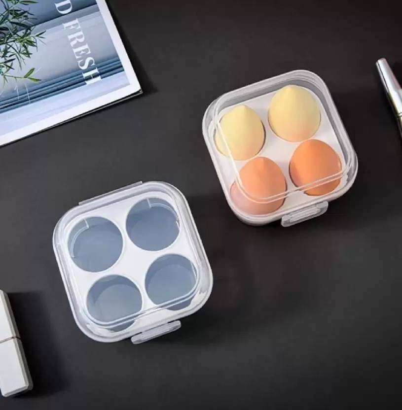 balaan's beauty bazar Professional Blender Sponge 4 Pcs in A Storage Box ,Makeup Foundation Sponge