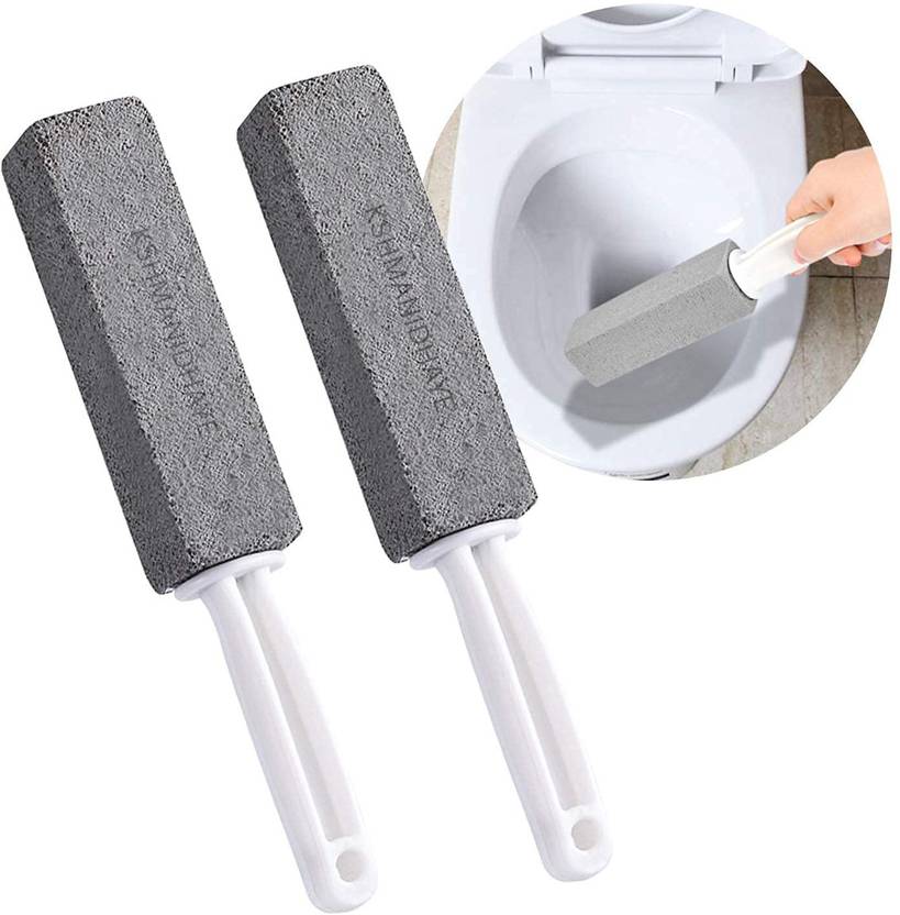 KSHMANIDHAYE 2 pcs Toilet Cleaner Brush with Handle ,Pumice Stone for Toilet Cleaning