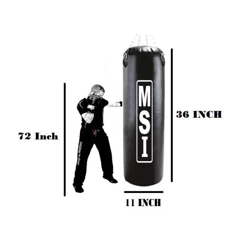 Monika Sports 3 Feet Black Unfilled Punching Bag With Hanging Chain Hanging Bag