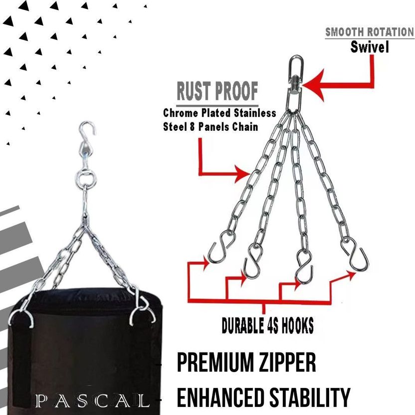 Pascal Unfilled Heavy Premium Boxing Bag with Hand Wrap - Image 4