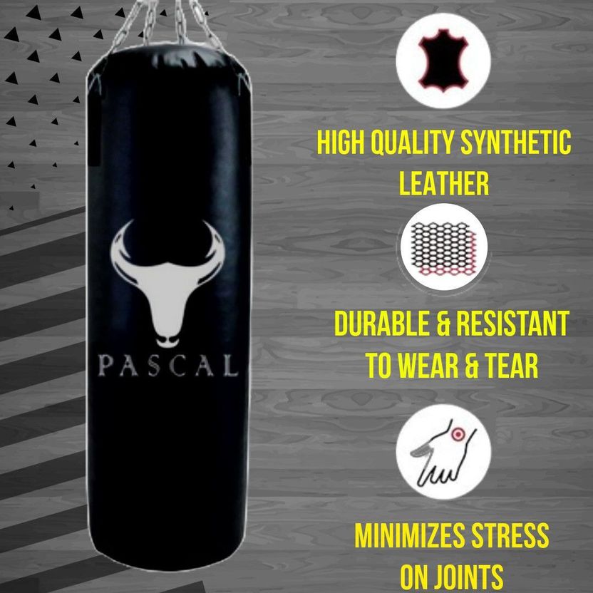 Pascal Unfilled Heavy Premium Boxing Bag with Hand Wrap - Image 2