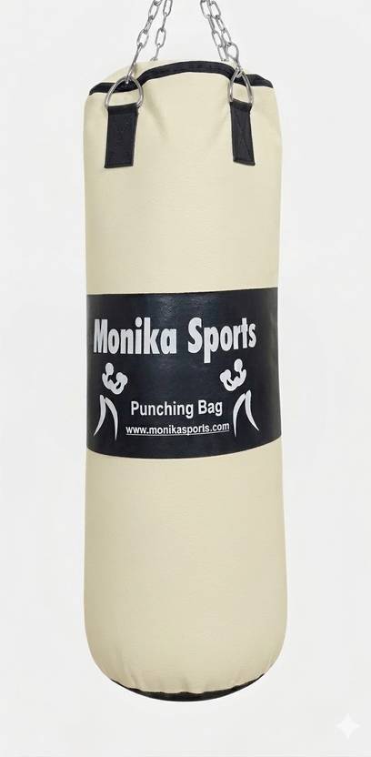 Monika Sports 4 Feet Heavy Unfilled Punching Bag with hanging chain free Hanging Bag