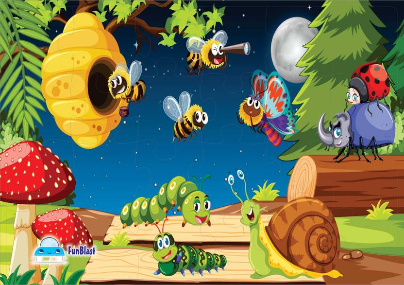 FunBlast Bee Jigsaw Puzzle for Kids – Set of 1-24 Pcs Puzzle (Size 30 X 22 CM)