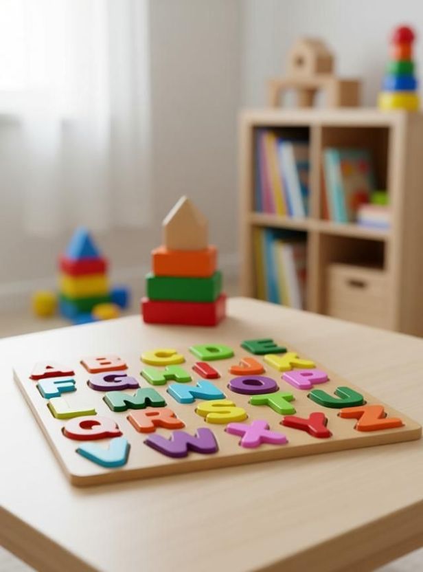 dishvy 3D Wooden Capital Alphabet Puzzles for Children (26 Pieces) - Image 2