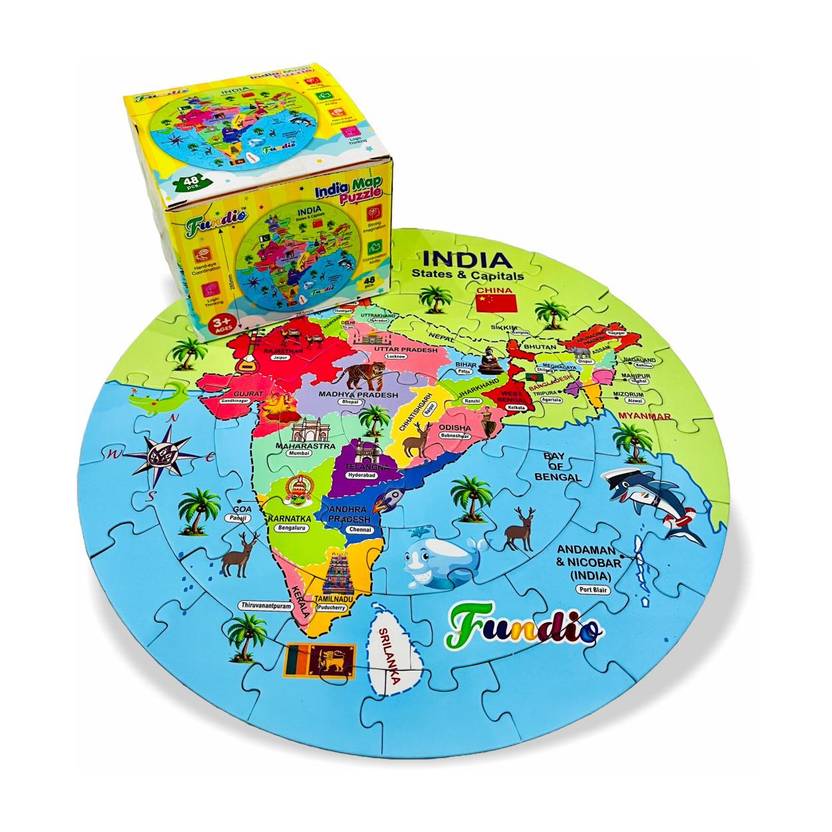 FUNDIO India Map Puzzles for kids india map puzzle game