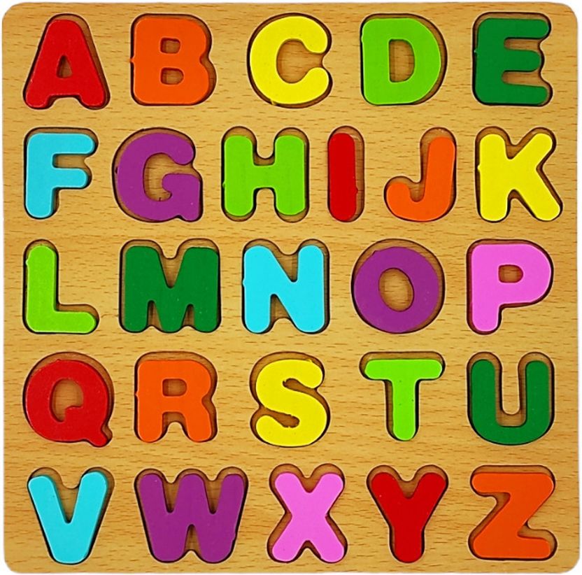 dishvy 3D Wooden Capital Alphabet Puzzles for Children (26 Pieces) - Image 1
