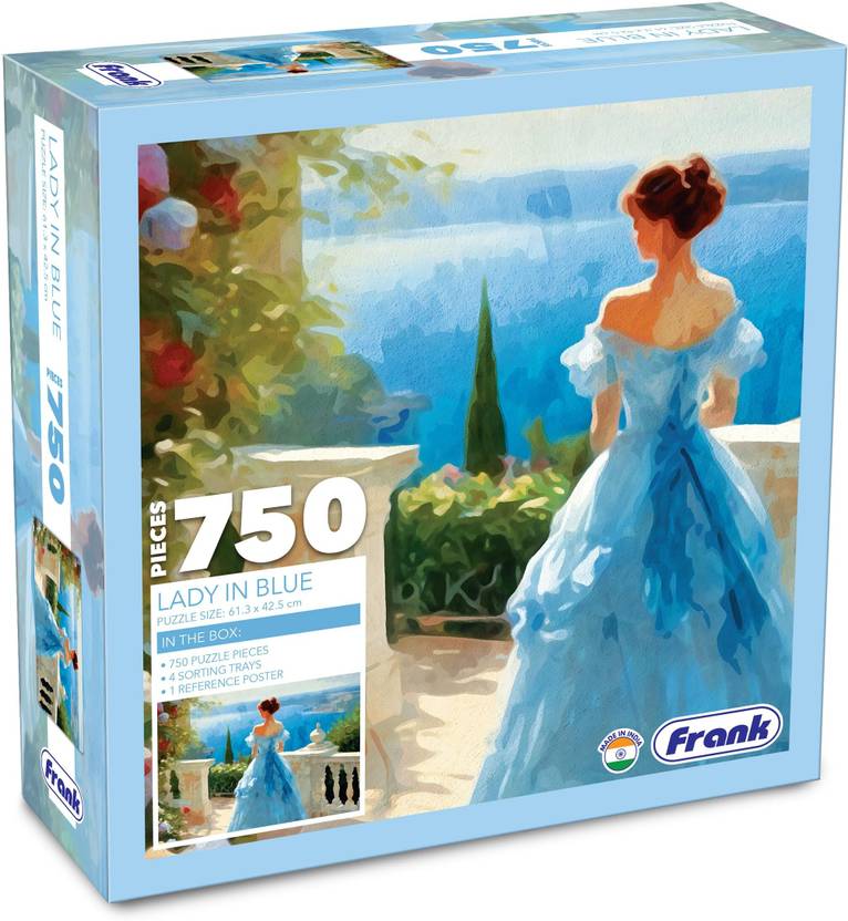 Frank Lady in Blue Jigsaw Puzzle for Adults and Kids(750 Pieces) Lady