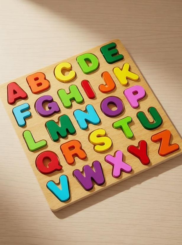 dishvy 3D Wooden Capital Alphabet Puzzles for Children (26 Pieces) - Image 3