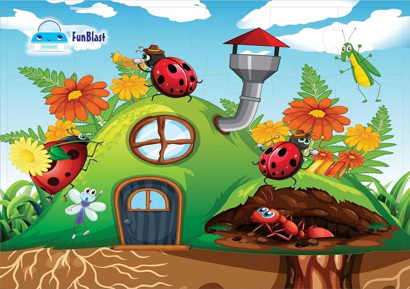 FunBlast Insects Jigsaw Puzzle for Kids – Set of 1-24 Pcs Puzzle (Size 30 X 22 CM)