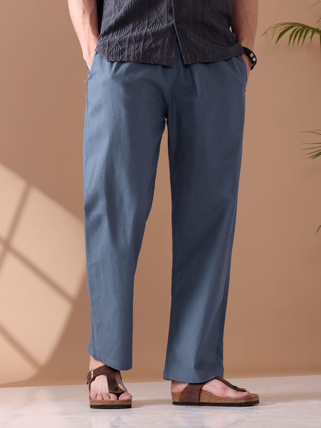 BEYOUNG Light Grey Loose-fit Pyjama For Men - Image 10
