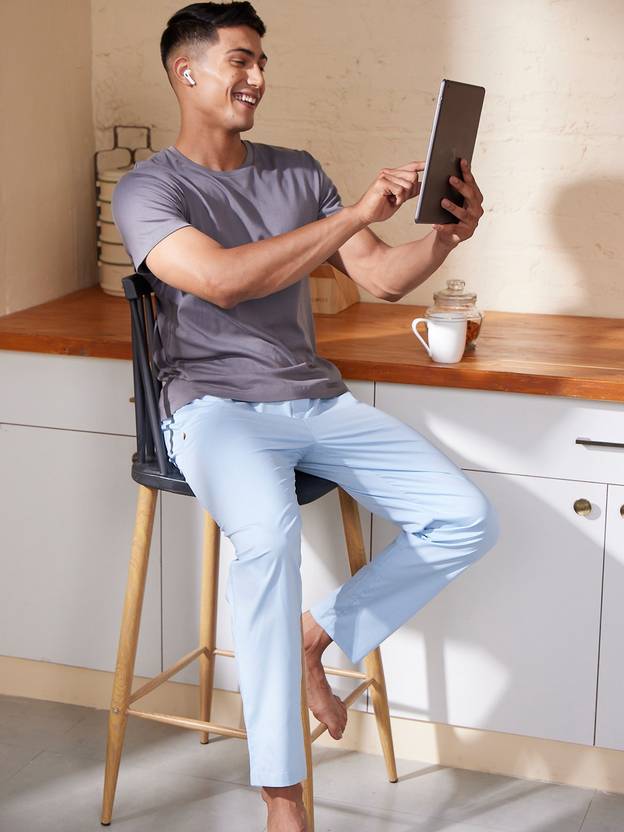 Woven Cotton Elastane Men Pyjama