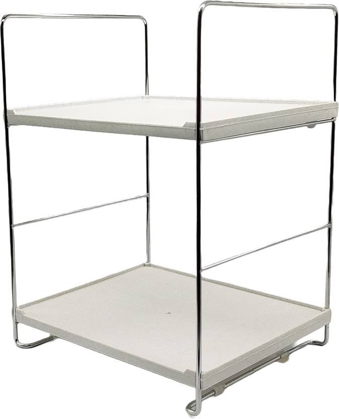 AppEasy Foldable(2 Shelf white Plastic ) Shoe Stand/Shoe Rack