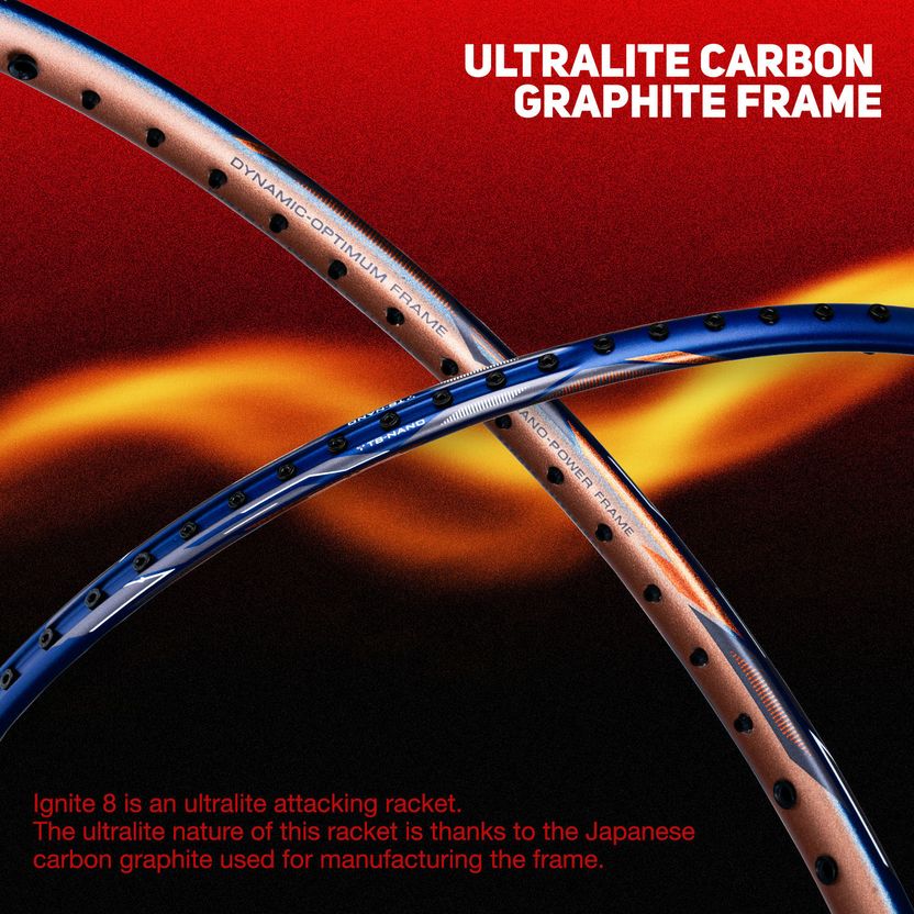 LI-NING Ignite 8 Japanese Carbon Graphite White, Red Unstrung - Image 5