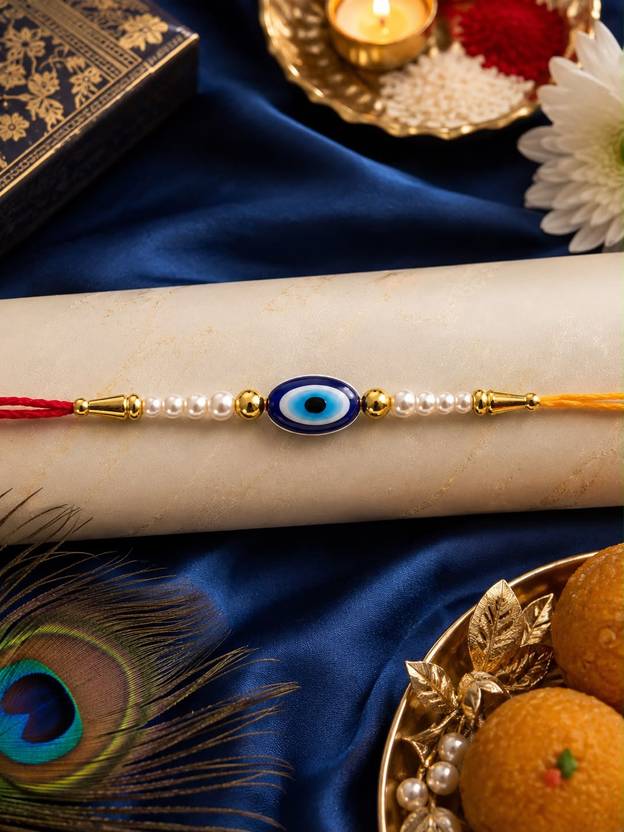 Evil Eye RKH-001 Assorted, Yarn, Pearl Chawal Roli Pack Set by AMIGOS EVIL EYE