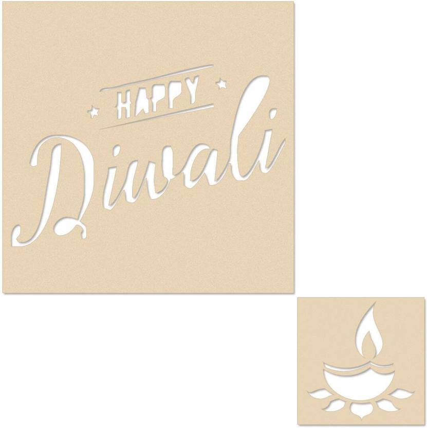 Printfry Happy Diwali Floor Rangoli Stencils Design Rangoli Stencil Price in India - Buy ...