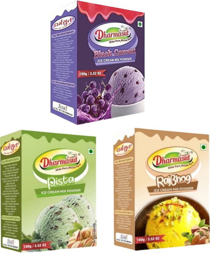 Dharmasut Black currant + Rajbhog + Pista Ice cream powder 300 g Price