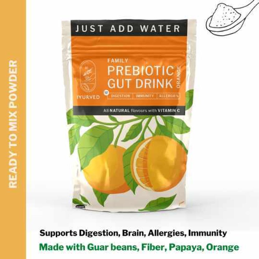 iyurved Family Prebiotic Gut Drink Powder Orange 175g - Image 1
