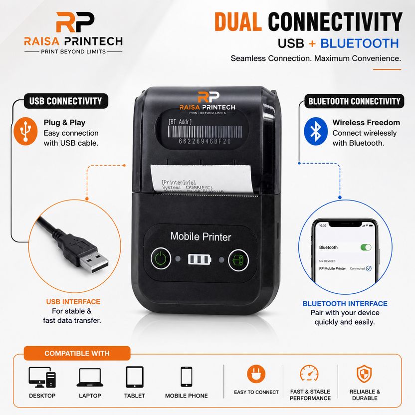 RAISA PRINTECH BT-58 Mobile Thermal Printer - Image 2