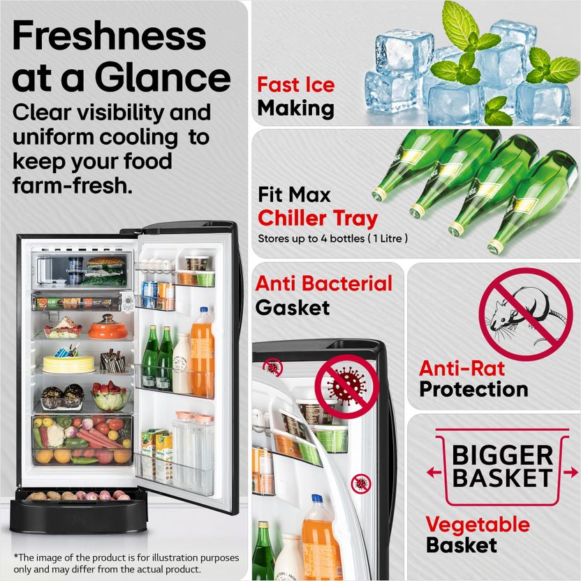 LG 201 L Direct Cool Single Door 5 Star Refrigerator - Image 5