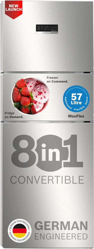 Bosch 302 L Frost Free Triple Door 3 Star Refrigerator Large Led