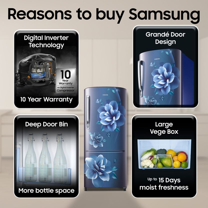 Samsung 183L Direct Cool Single Door 3 Star Refrigerator - Image 4