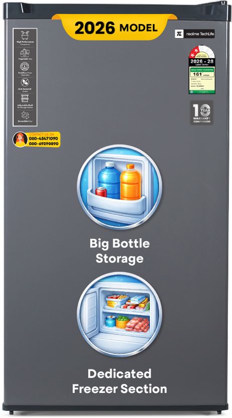 realme TechLife 84L Direct Cool Single Door Refrigerator - Image 1