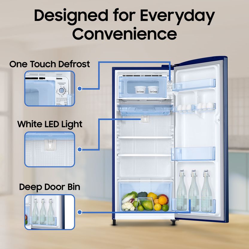 Samsung 183L Direct Cool Single Door 3 Star Refrigerator - Image 7
