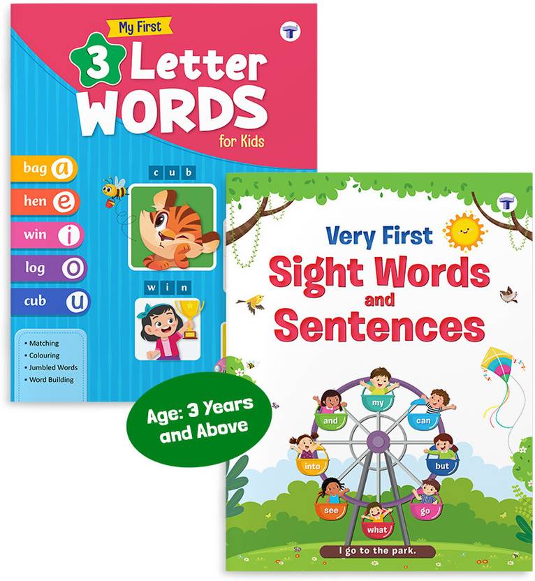 Very First Sight Words And Sentences & My First 3 Letter Words Book For Kids | Early Learning Book | Set Of 2