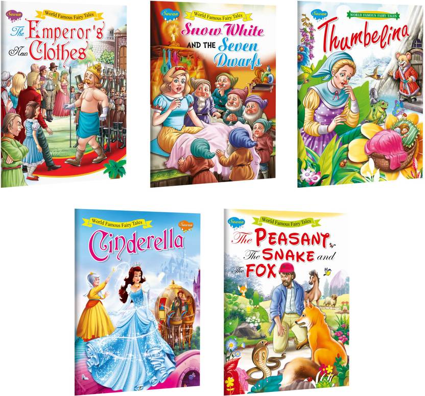 Set Of 5 World Famous Story Books (The Emperor's New Clothes, Snow