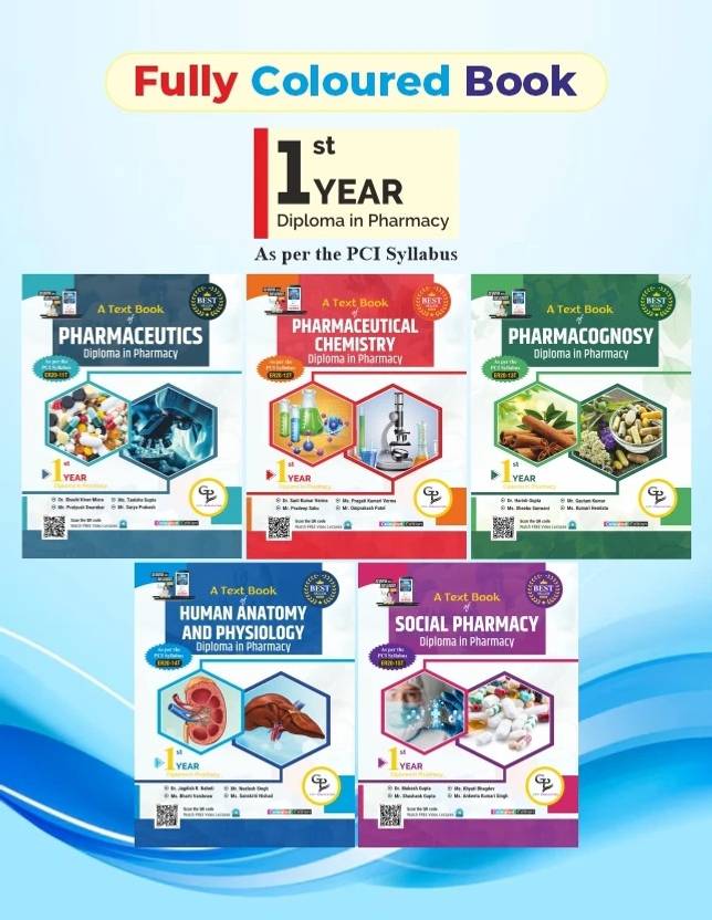 D.Pharm 1st Year Set Of 5 FULLY COLOURED Books By GDC PUBLICATION: Buy ...