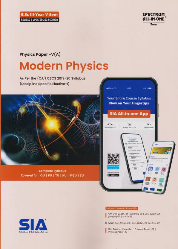 Modern Physics (Physics Paper-V(A)) B.Sc III-Year V-Sem As Per The O.U (CBCS) 2019-20 Syllabus (Discipline Specific Elective-I) Latest 2024 Edition