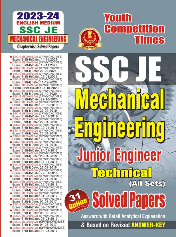 202324 SSC JE Mechanical Engineering Solved Papers Buy 202324 SSC JE