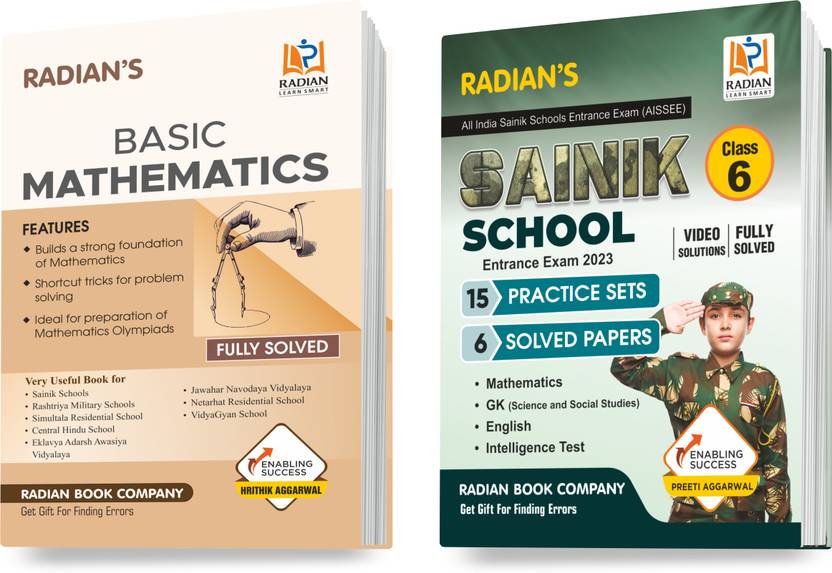 Combo Of Basic Maths And Sainik School Practice Set Class 6 Book 2024