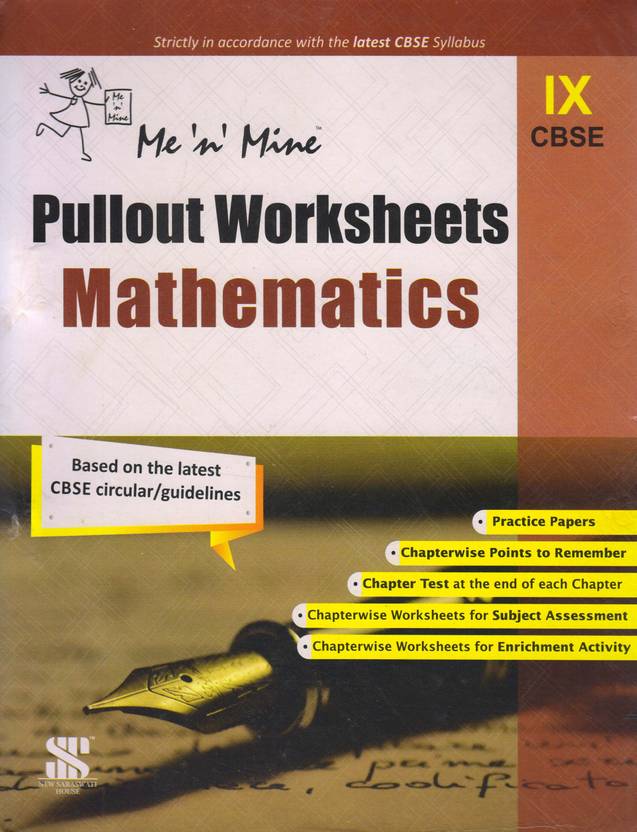 Me N Mine Pullout Worksheet Mathematics For CBSE Class 9 (Based On