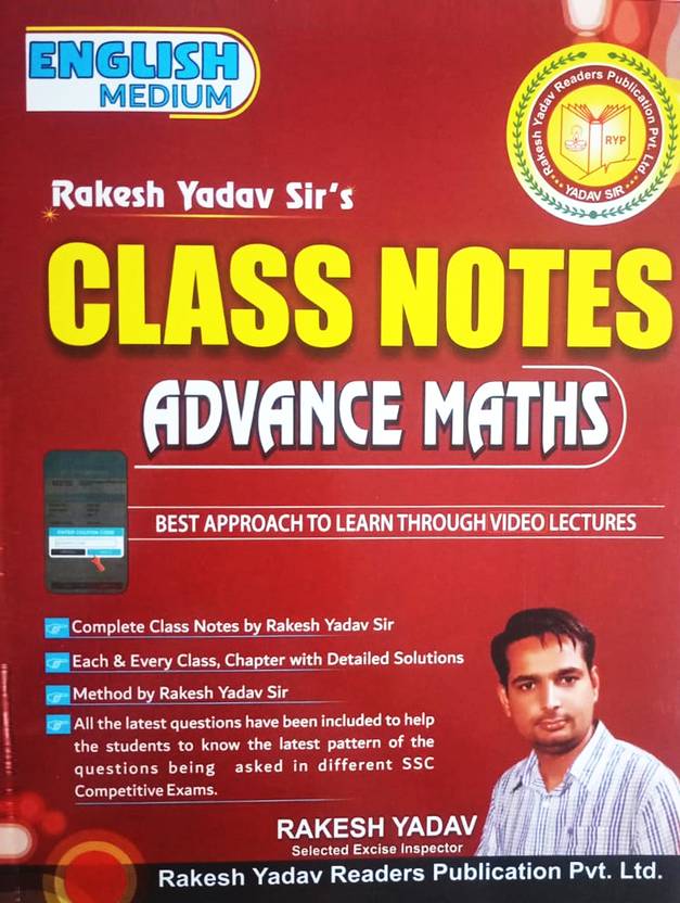 Rakesh Yadav Class Notes Advance Maths English Medium 202324 Buy