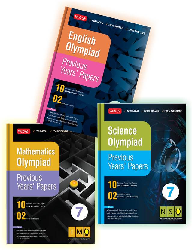 MTG Olympiad Previous Years Papers With Mock Test Papers Class 7 SOF
