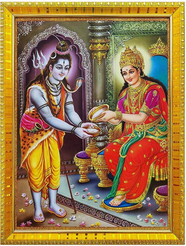 koshtak Load Shiva & Maa Annapurna Devi Sitting On Throne Religious ...