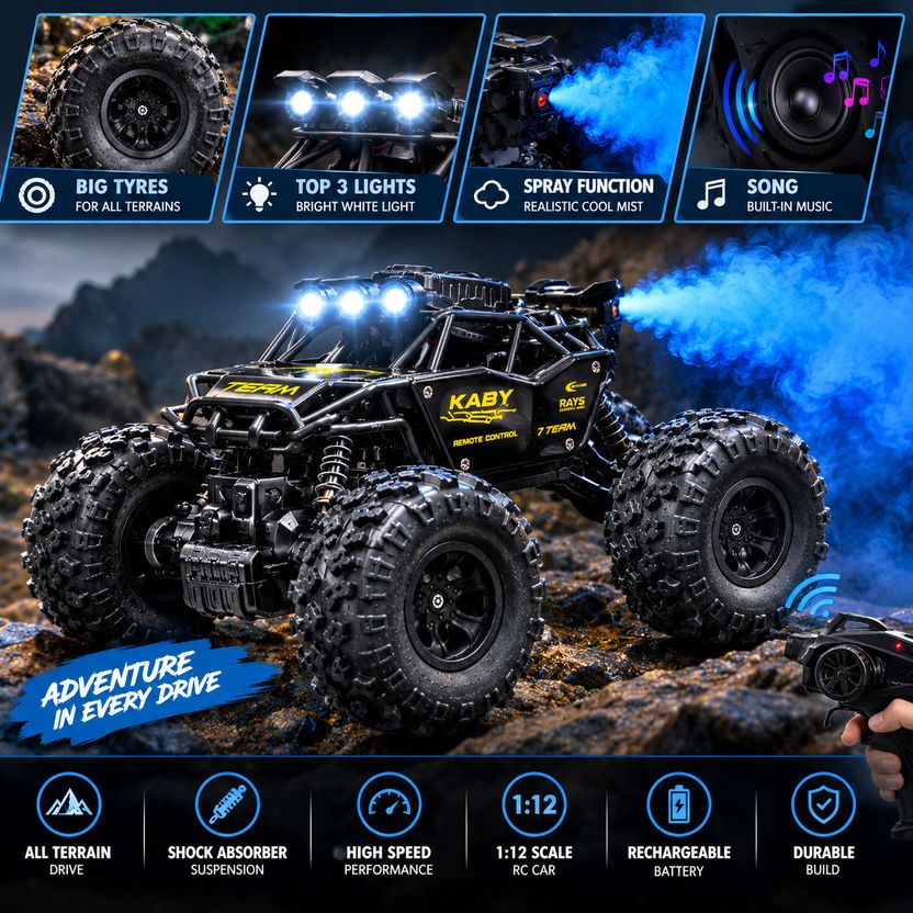 MY WONDERBOX Rock Crawler 4X4 High Speed Monster Truck For Kids | Mist Smoke Effect - Rock Crawler 4X4 High Speed Monster Truck For Kids | Mist Smoke Effect . Buy car, monster truck toys in India. shop for MY WONDERBOX products in India. - Image 4