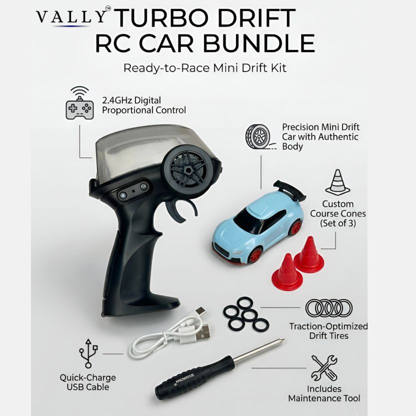 Vally Mini RC High Speed Drift Car with LED Lights - Image 5